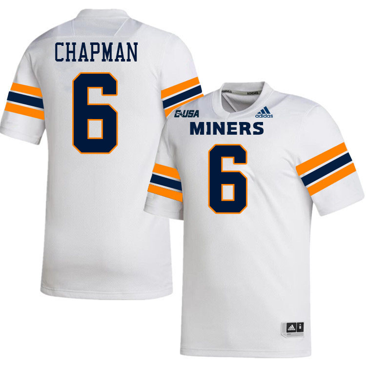 Kory Chapman UTEP Jersey,UTEP Miners #6 Kory Chapman College Football Jersey,Uniforms-White